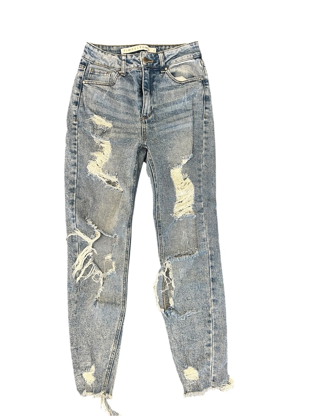 Distressed Ripped Jeans Juniors - Picture 2 of 5